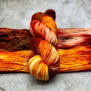 Changing Leaves - MCN Merino/Cashmere/Nylon, Fall, Autumn Yarn, Hand Dyed, Fingering Sock Yarn, Hand Painted, Harvest Color Yarn