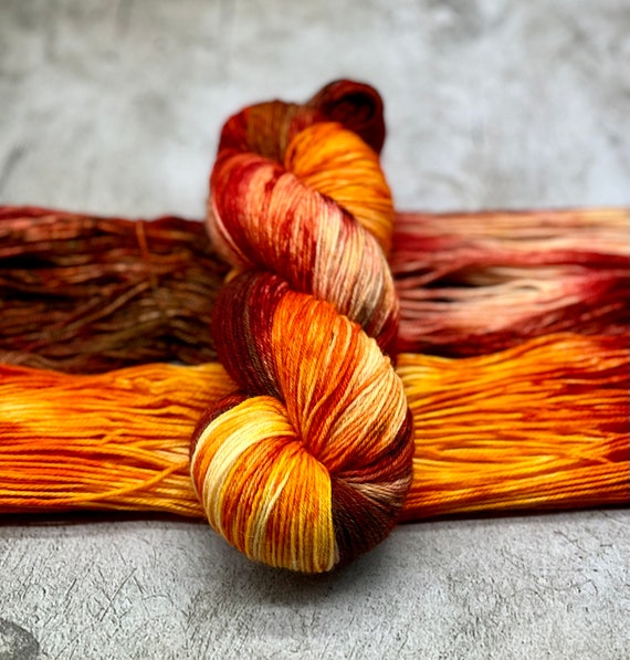 Changing Leaves - MCN Merino/Cashmere/Nylon, Fall, Autumn Yarn, Hand Dyed, Fingering Sock Yarn, Hand Painted, Harvest Color Yarn