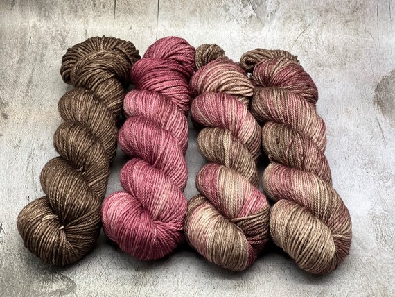 Somewhere In Time - Shawl Knitting Kit, Hand Dyed Merino Sock Yarn, Superwash, Hand Painted, Yarn Fade, Stranded Colorwork, Faire Isle