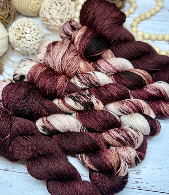 Dash of Cocoa Knitting Kit - Brown, Chocolate Hand Dyed Superwash Merino/Nylon Worsted, Sweater Quantity, Knitting Kit, Blanket Yarn