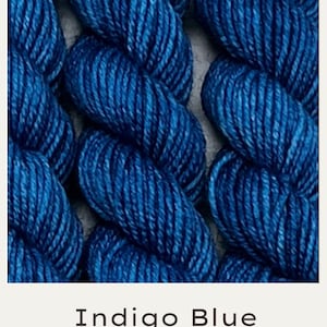 Indigo Blue - Solid, Semi Solid Yarn, Tonal, Indie Dyer, Hand Dyed Fingering, Sock, Hand Painted, MCS, MCN, Merino/Nylon, Worsted, Aran, DK