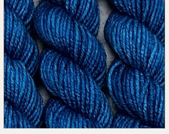 Indigo Blue - Solid, Semi Solid Yarn, Tonal, Indie Dyer, Hand Dyed Fingering, Sock, Hand Painted, MCS, MCN, Merino/Nylon, Worsted, Aran, DK