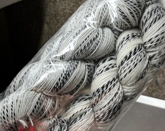 Zebra Sock Yarn - Custom Order, Hand Dyed, Zebra Yarn, 100 Superwash Merino, Fingering Sock Yarn, Superwash, Choose your colorway!
