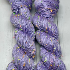 Dusty Purple- Indie Dyer, Hand Dyed, DK Weight Yarn, Hand Painted, Neon Yarn, Merino/Nylon, Blacklight Reactive, Donegal Tweed, Pastel