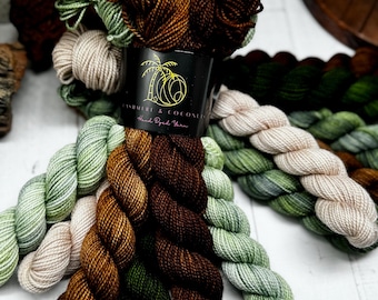 Dried Herbs - Mini Skein Sock Kit, Doodle Sock Yarn, Fingering, DK, Worsted, Monster Sock, Scrappy Socks, Colorwork, Knitting, Ready to Ship
