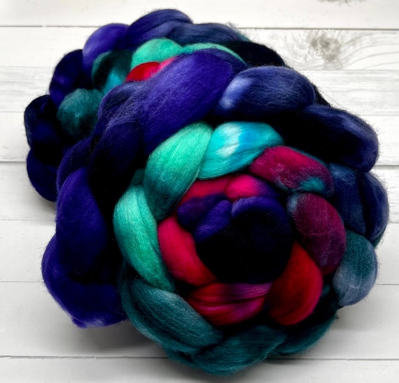 Back to the 90’s  - Merino Wool Roving, Hand Dyed Merino Top, Hand Dyed Wool for Spinning, Fiber for Felting, Hand Dyed, Non-Superwash