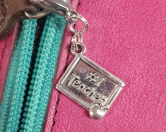 Teacher themed Zipper pulls purse charm backpack charm