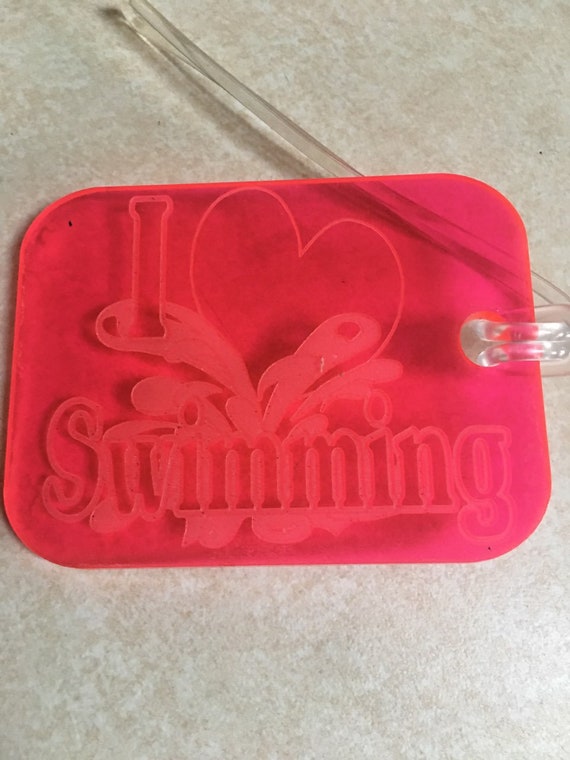 I Love Swimming Key Chain Etsy