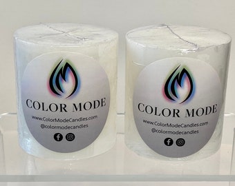 White Pillar Candles - Unscented, 2.875x2.5 in. - SET OF 2 or 3