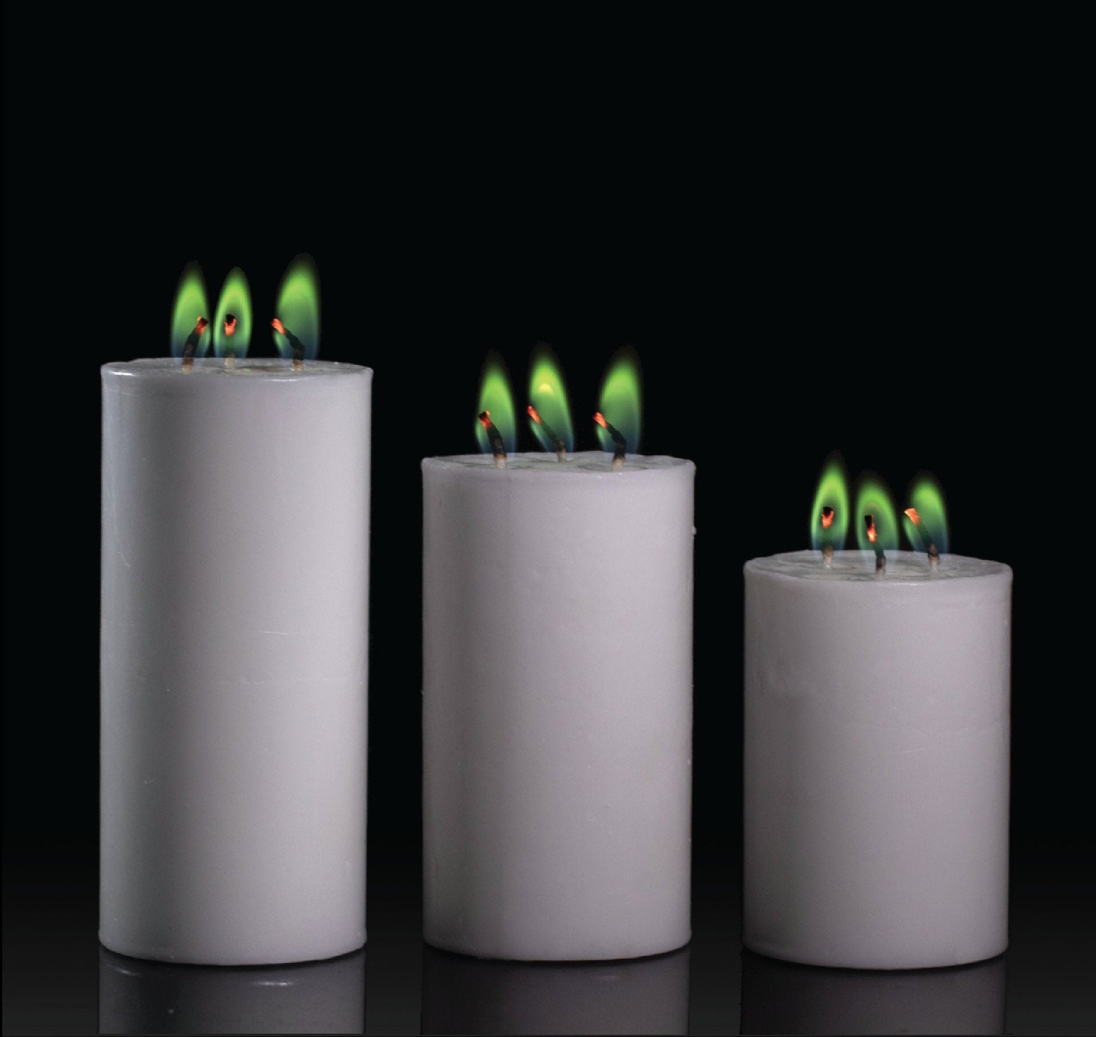 Colored Flame Pillar Candle Set of 3 4 5 6 Etsy