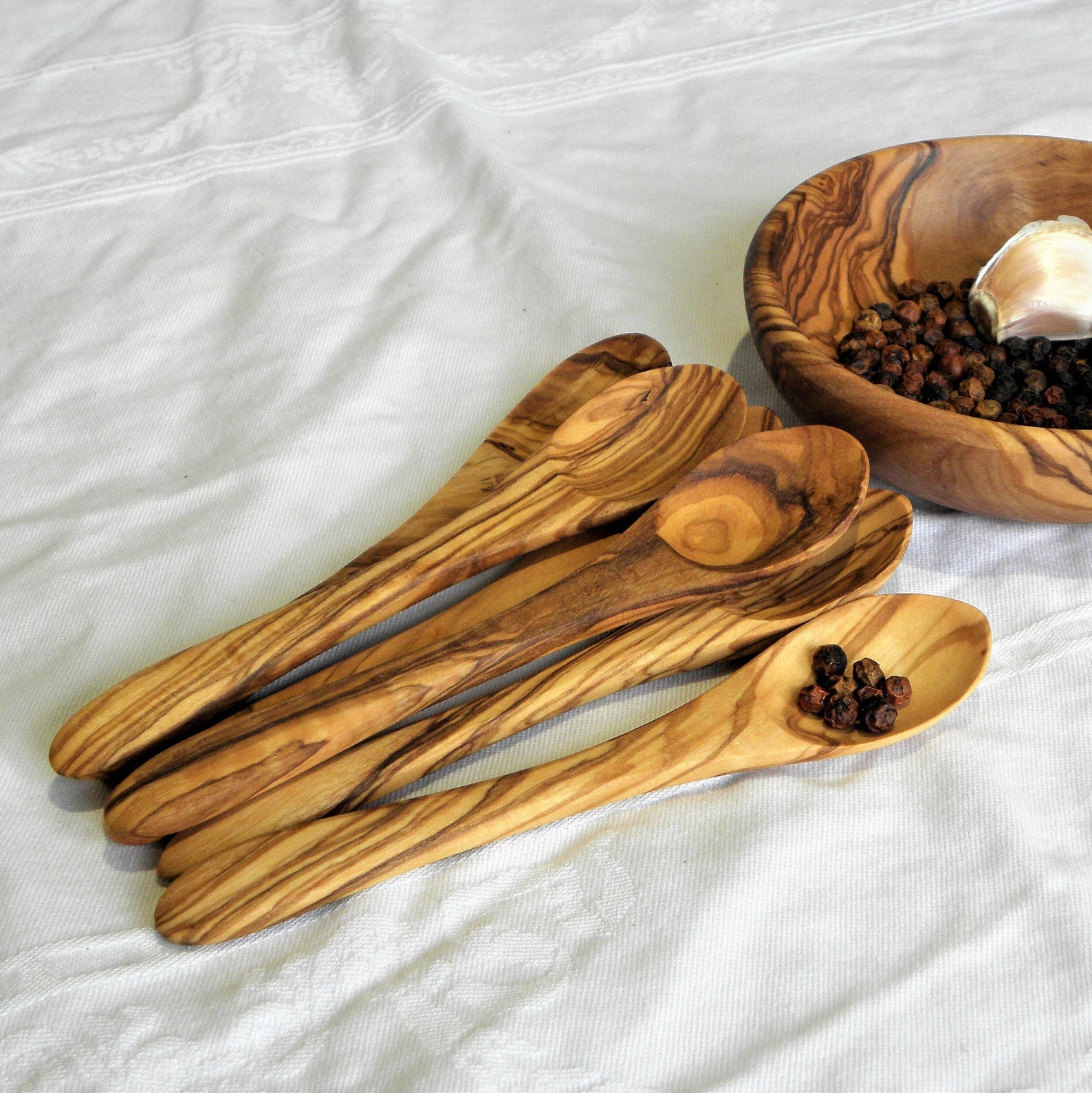 Small Spoons of Olive Wood for Dessert Coffee in Sets of 4 Etsy UK