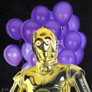 STAR WARS C3PO gift, c3po star wars art, star wars film, c3po art, sci-fi movie collection, movie art