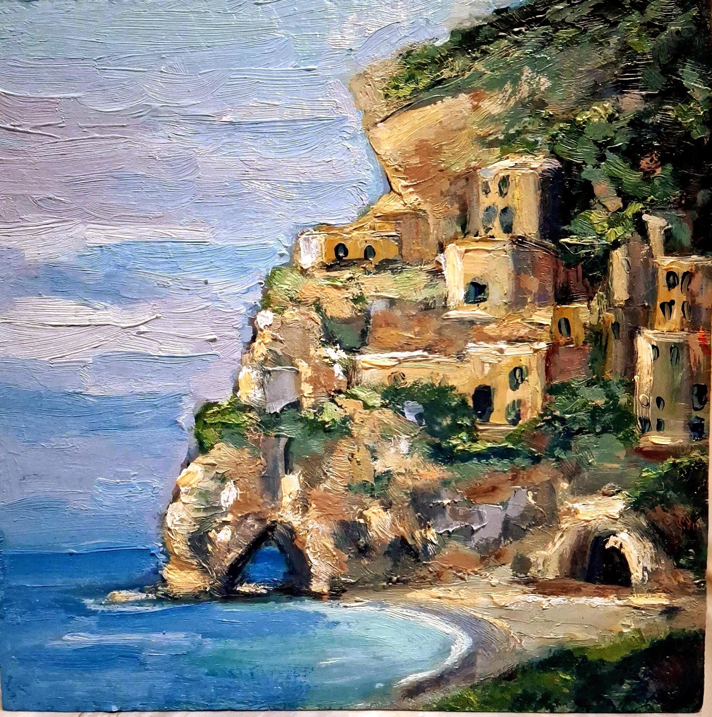 Italy Oil Painting.calabria Italy Original Painting.coast of Italy