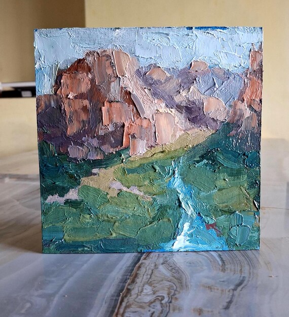 Landscape Oil Painting Zion Original Painting Zion National Park