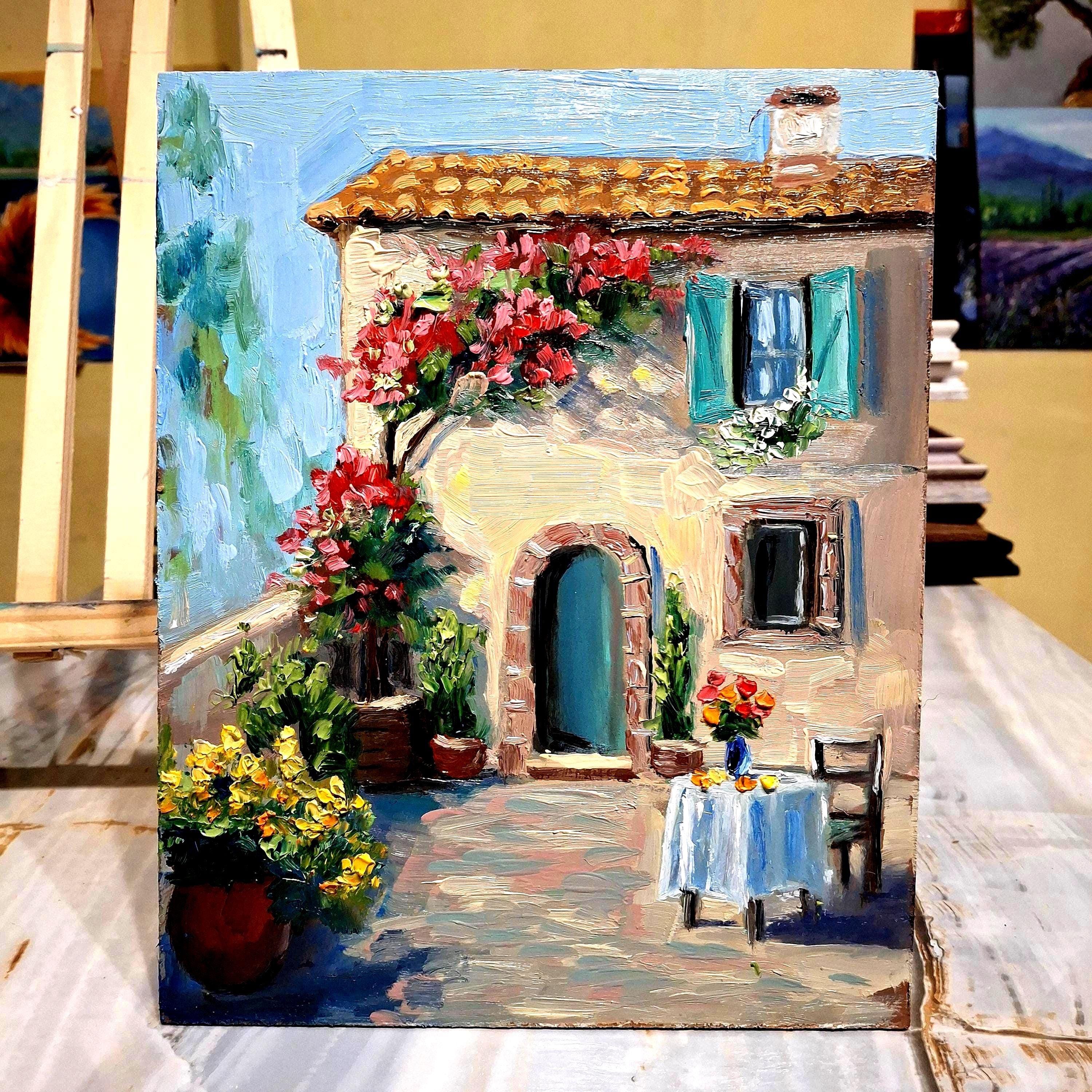 Cottage Provence Painting French Cottage Art Original Oil Painting