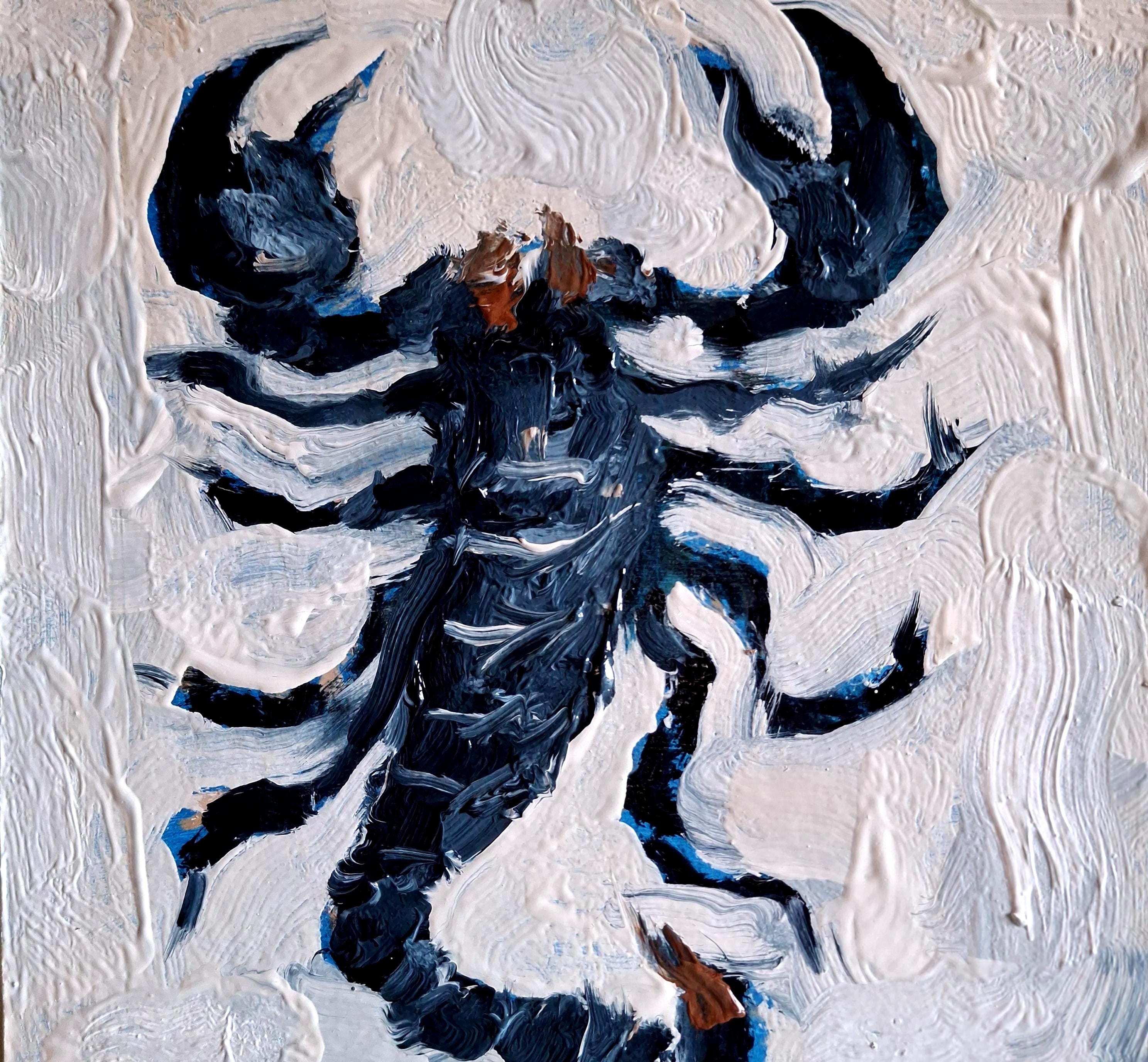 Scorpio Oil Painting.scorpio Original Art.scorpio Gift Painting