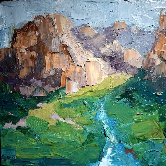 Landscape Oil Painting Zion Original Painting Zion National Park