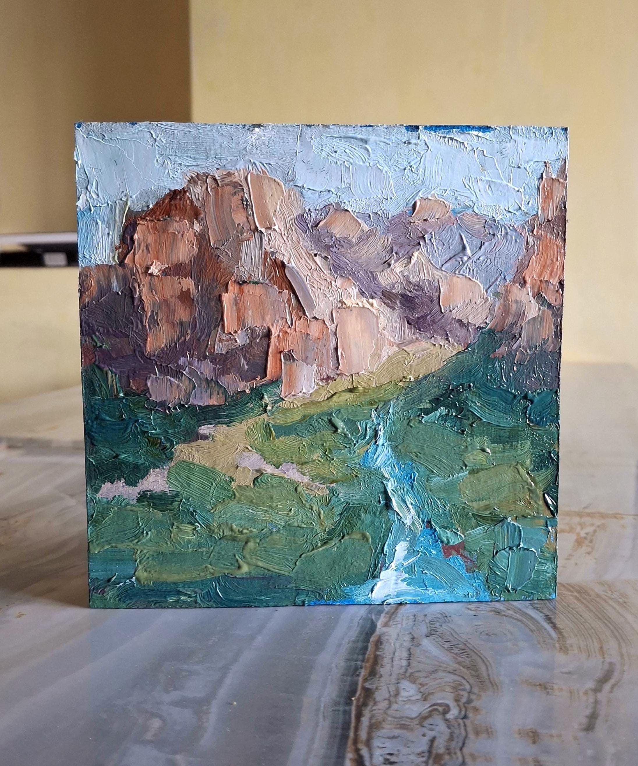Montanari Papagallo 油彩画 50x70 cm Landscape Oil Painting Zion Original Painting Zion National Park