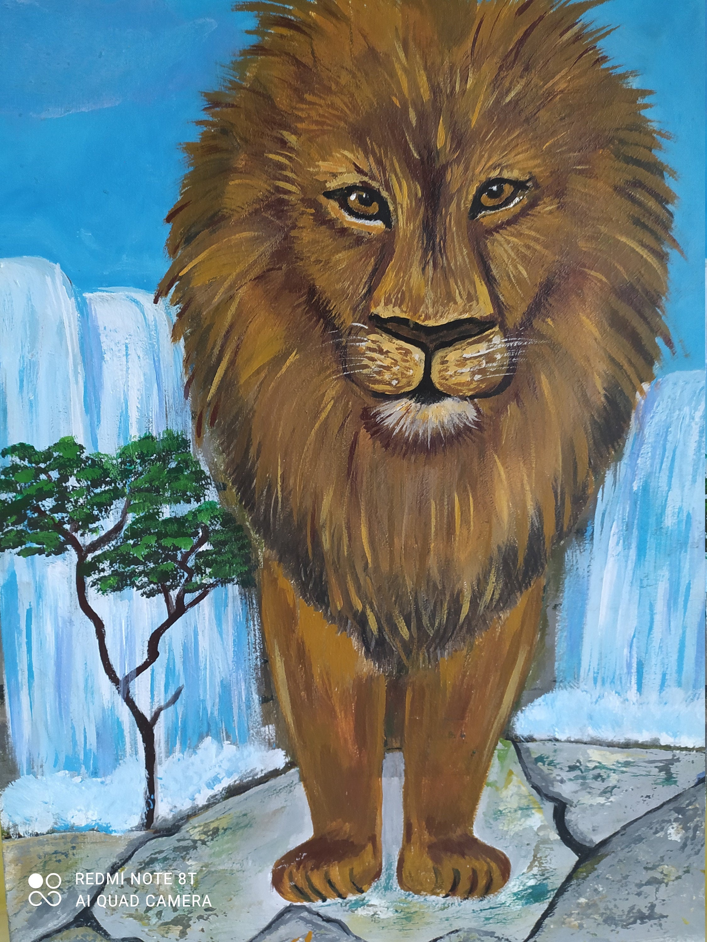 Acrylic Lion Painting.the Lion That Guards Its Territory.image Etsy UK