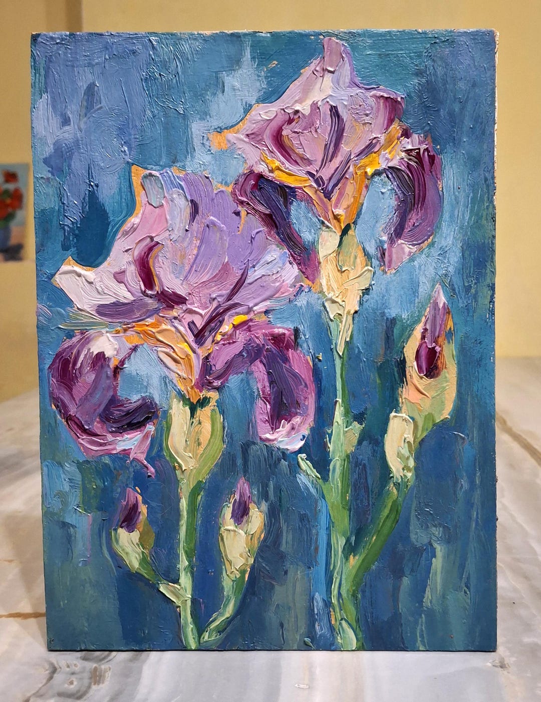 Irises Oil Painting Original Painting Flowers Painting Impasto Painting ...