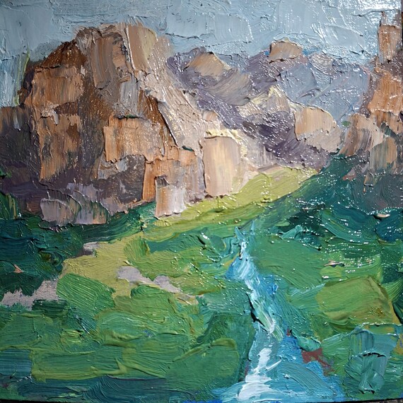 Landscape Oil Painting Zion Original Painting Zion National Park