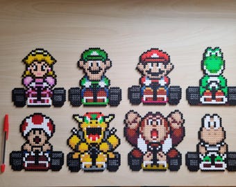 Mario Kart 64 personaggi perline perler corridori arte