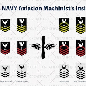 United States NAVY Aviation machinist's Mate SVG, USN navy ranks insignia clip art pack, United States Armed Forces png, cutting  dxf files.