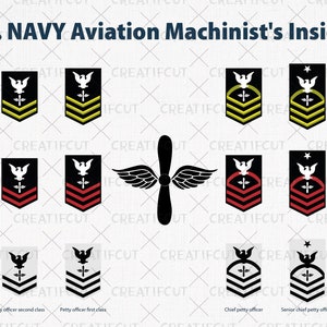 United States NAVY Aviation machinist's Mate SVG, USN navy ranks insignia clip art pack, United States Armed Forces png, cutting  dxf files.