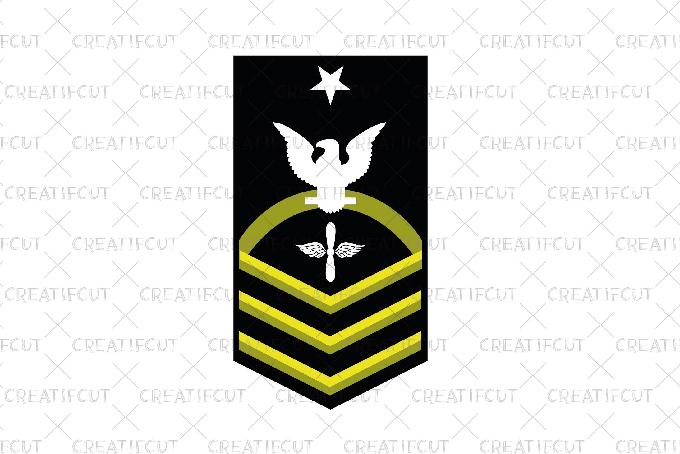 アメリカ海軍航空機械工の SVG、USN 海軍階級章クリップ アート パック