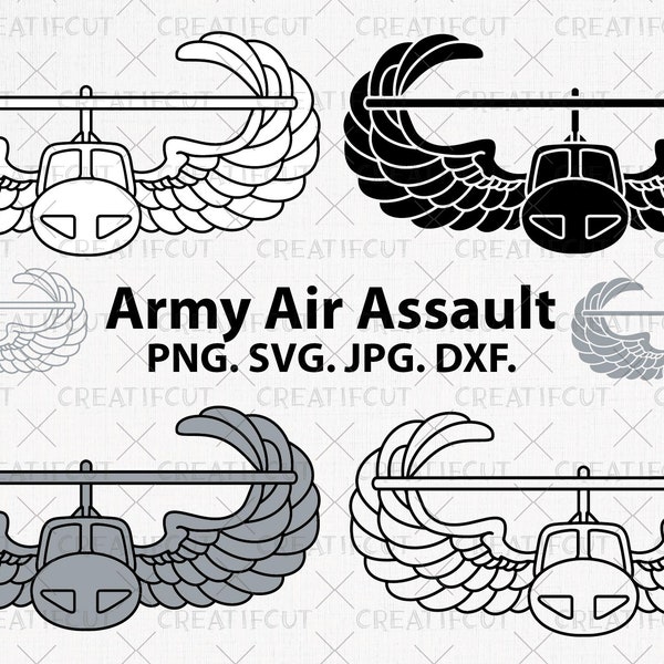 US Army Air Assault Badge vector graphic. Military Badge, Air Assault Badge, Military Badge Air Assault png, cutting svg dxf and jpg.