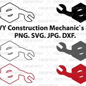 United States NAVY Construction Mechanic&#39;s mate rating badge svg, USN CM insignia clip art. Navy gift idea png, cutting svg dxf and jpg.