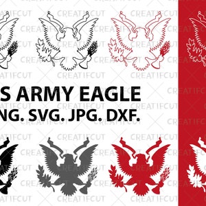 United States Army Eagle silhouette svg, Printable USA Eagle clip art. United States Armed Forces Eagle png, cutting svg dxf and jpg.
