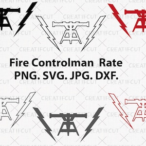 アメリカ海軍 火器管制員 ストライカーマーク SVG。USN海軍階級章クリップアートパック、FC海軍等級PNG、SVG、DXF、JPGファイルの切り取り