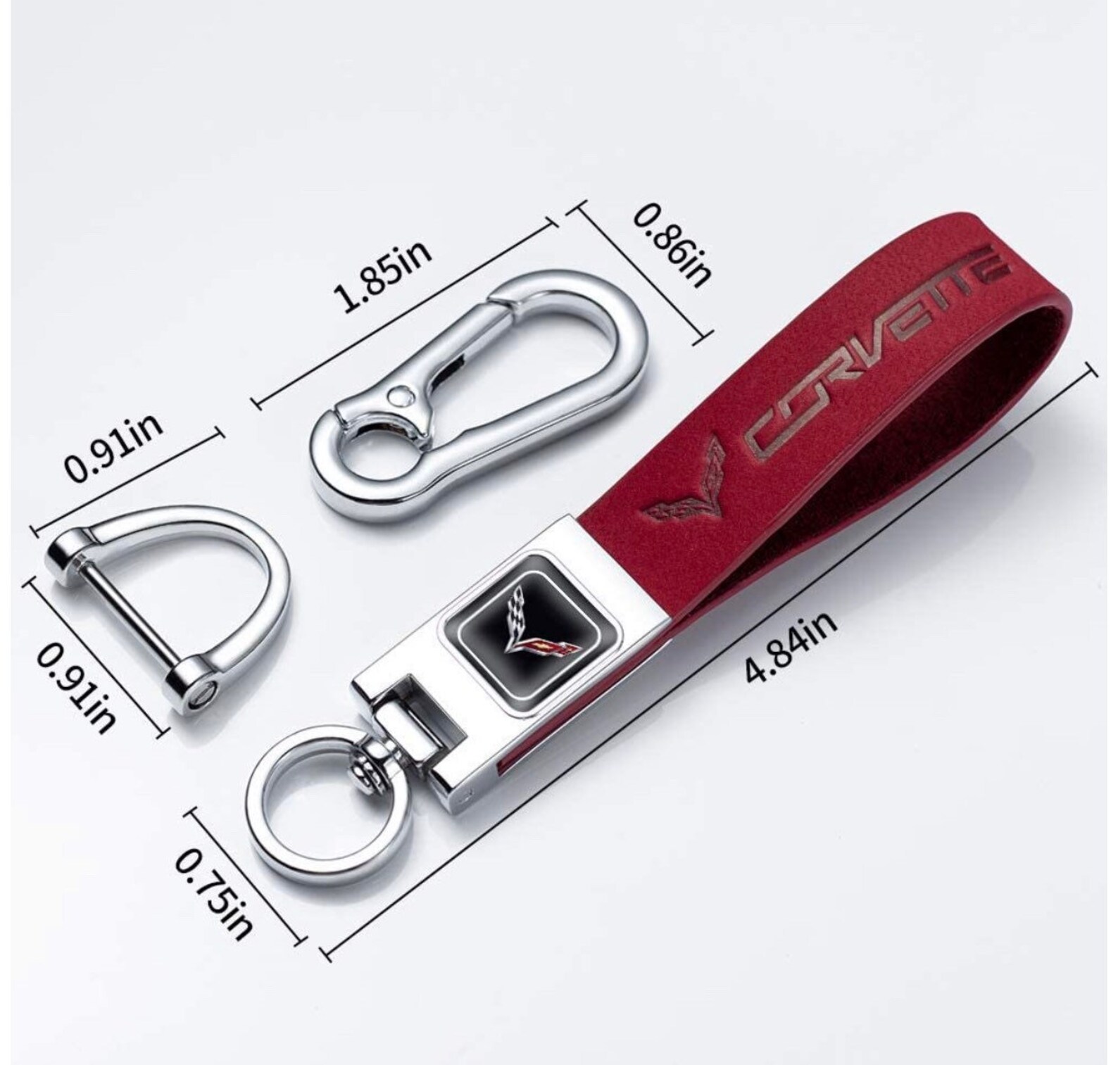 Chevrolet Corvette Key Chain Red or Black Silver Leather or Etsy