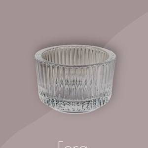 12 mini FORA candle vessels fluted glass (empty) or tealight holder