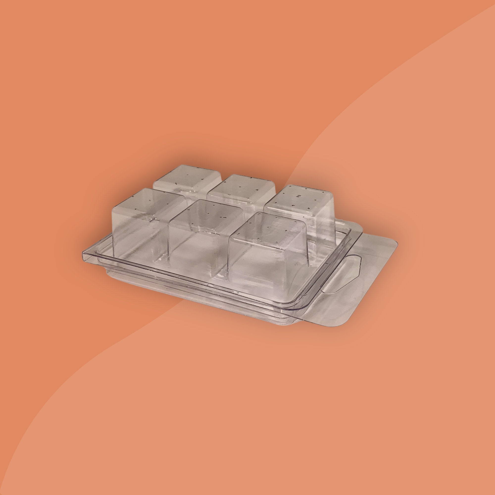 Wax Melt Molds 6 Cavity Clear Plastic Clamshell Mould Cube Tray