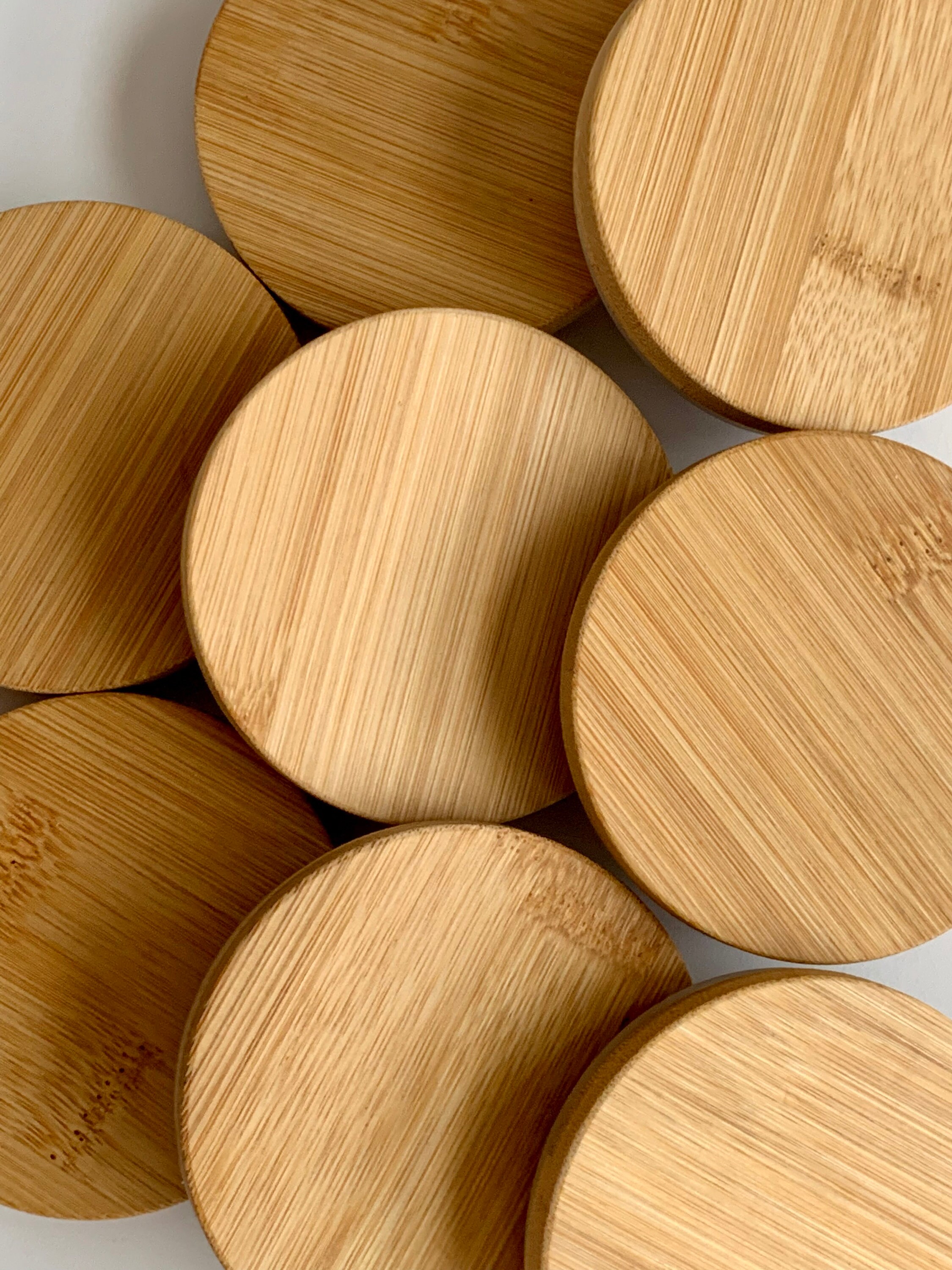 Natural Bamboo lid with a removable silicone seal for candles Etsy