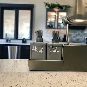 Soap dispenser & sink caddy set | kitchen storage | Hand soap dispenser | Dish soap dispenser | kitchen organisation |matching kitchen set