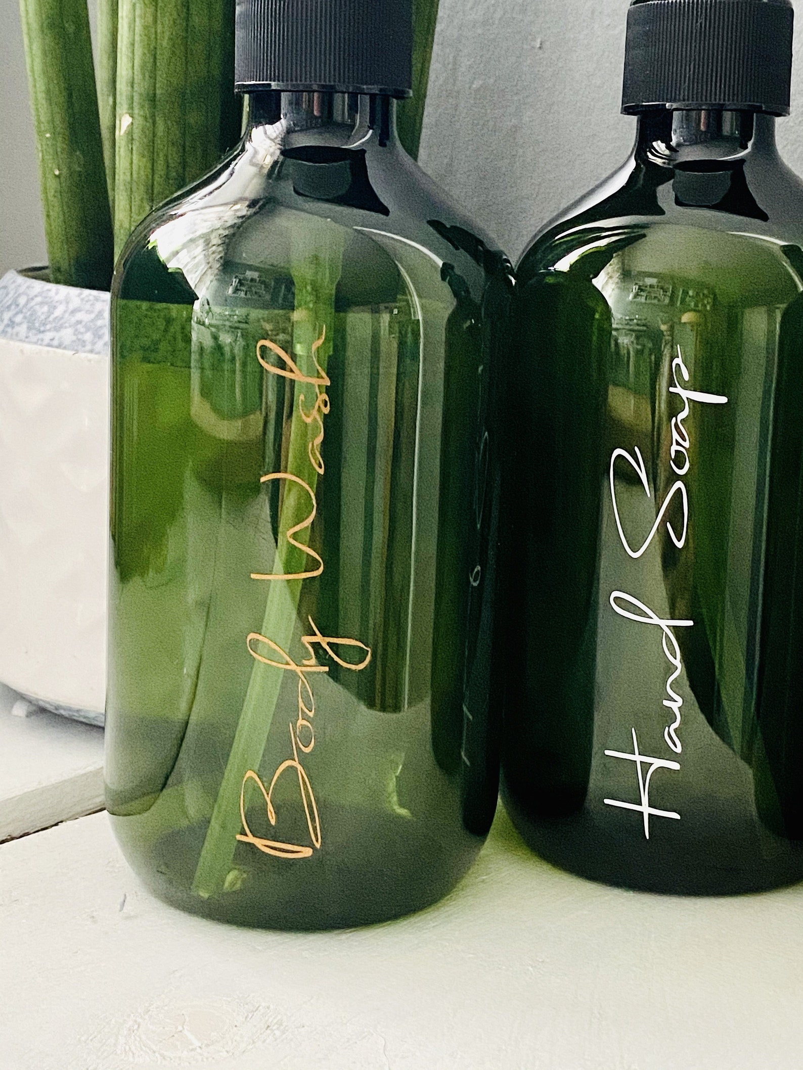 Emerald Green Boston set of 3 bathroom storage bottles Green Etsy