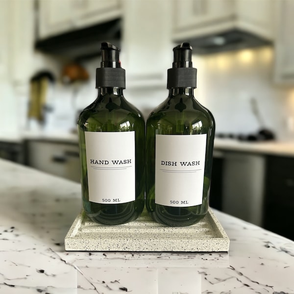 Kitchen Soap Dispenser Set With Tray Etsy