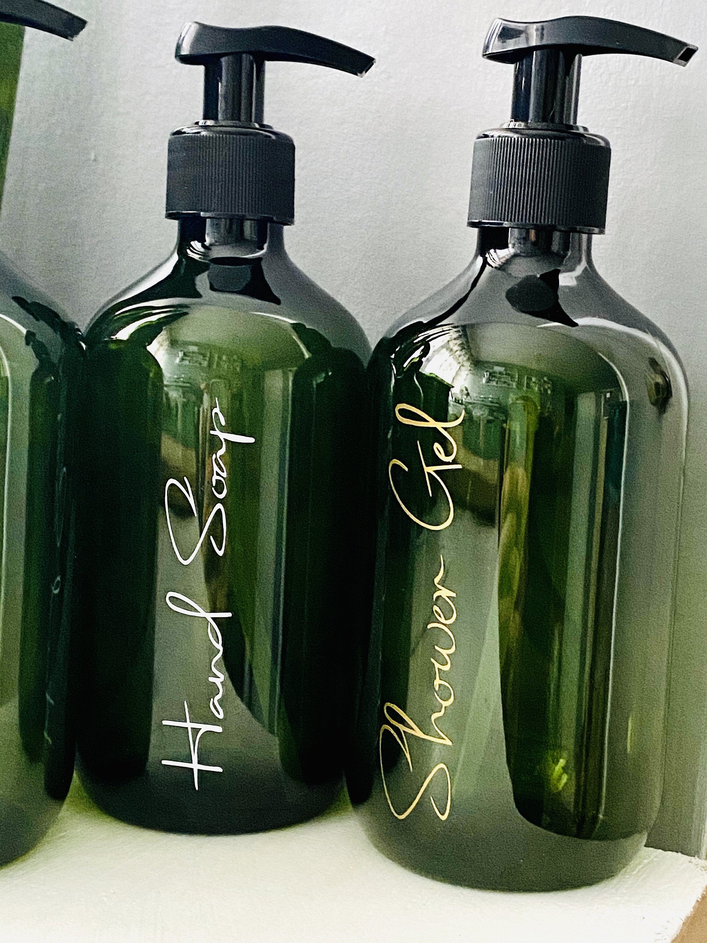 Emerald Green Boston set of 3 bathroom storage bottles Green Etsy