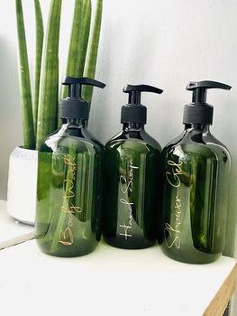 Emerald Green Boston Set of 3 Bathroom Storage Bottles Green Etsy UK