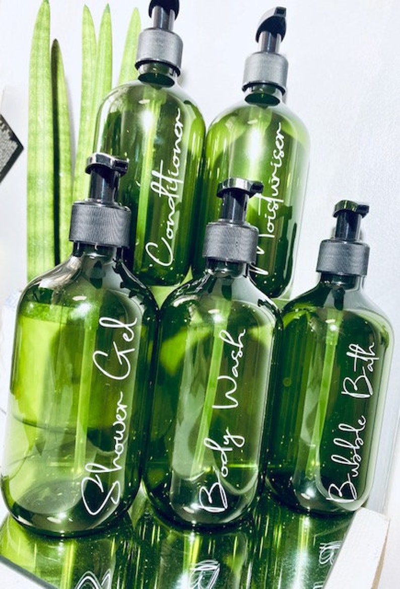 Emerald Green Boston Set of 3 Bathroom Storage Bottles Green Etsy UK