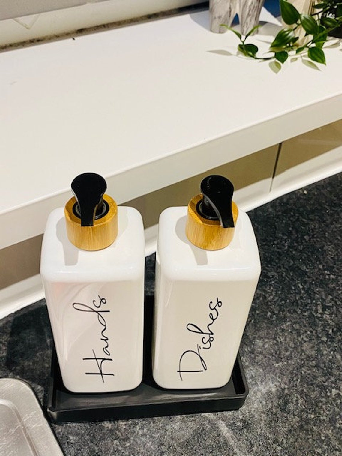 soap dispenser tray set