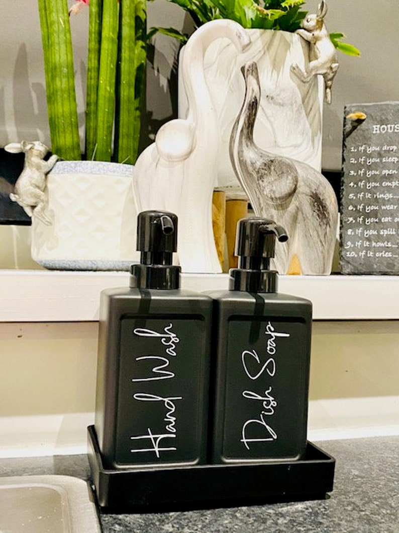 soap dispenser tray set