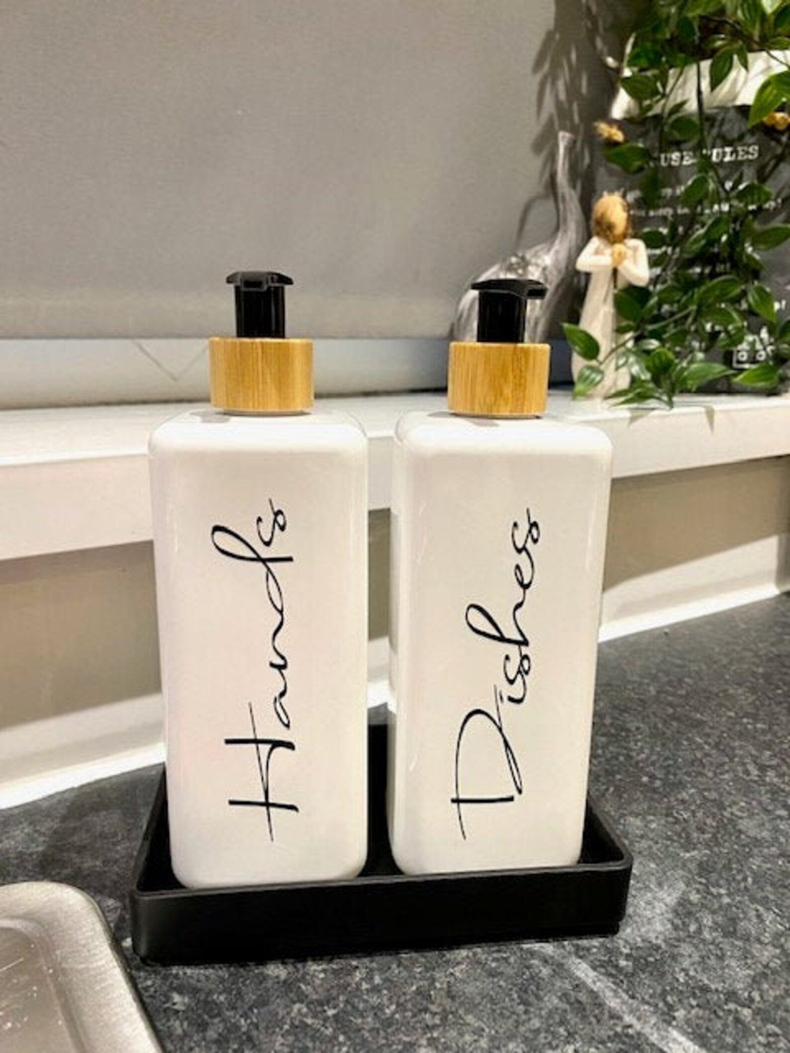 soap dispenser tray set