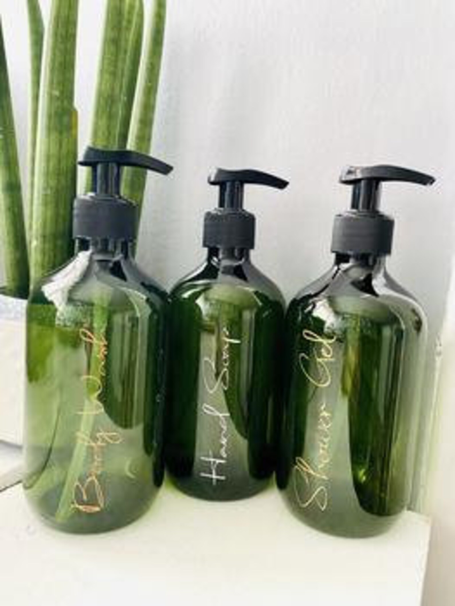 Emerald Green Boston Set of 3 Bathroom Storage Bottles Green Etsy UK