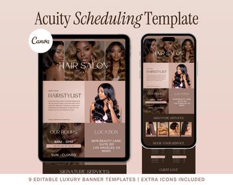 Plantilla de programación de citas para estilistas: Plantilla editable de Canva (Descarga digital)