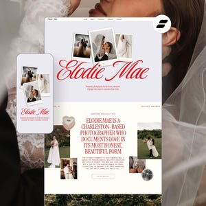 Showit Website Template for Photographers | Wedding Photographer Portfolio Website | Romantic, Nostalgic Style