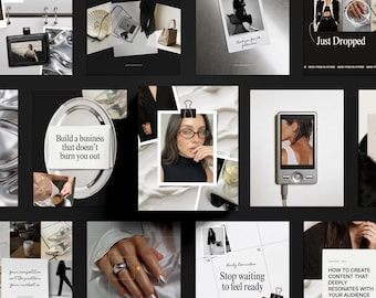 Neutral Editorial Canva Instagram Templates | Coach Social Media Pack (Digital Download)